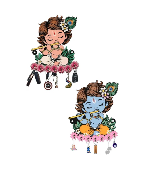 Click here to buy: TheAkCrafts Katihar Crafts Krishna Key Holder Combo