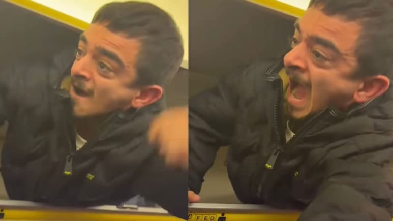 Viral Video: Influencer Climbs Into Flight Overhead Bin, Ryanair Gets Him Off Plane