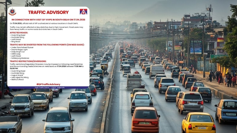 Delhi Traffic Advisory: साउथ दिल्ली में आज VVIP मूवमेंट, ये मार्ग रहेंगे प्रभावित, ट्रैफिक पुलिस ने जारी की एडवाइजरी