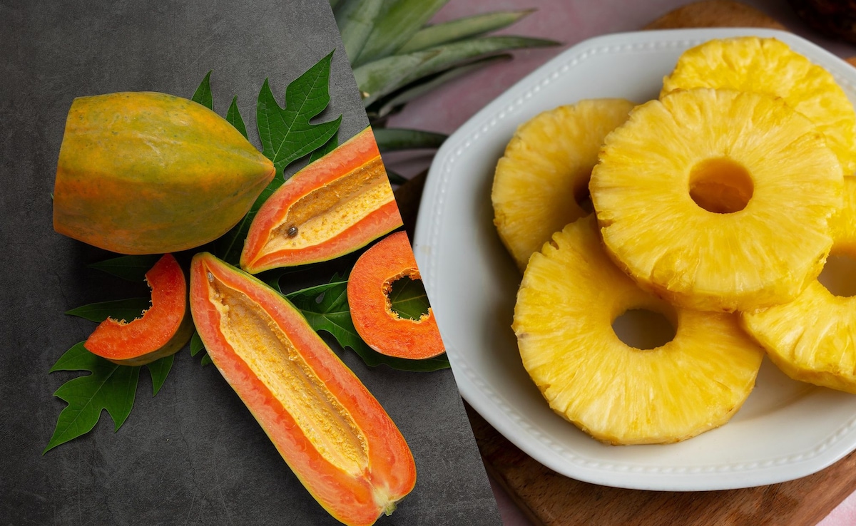 Papaya and pineapple are summer fruit that can ease bloating but their dose matters Papaya and pineapple are summer fruit that can ease bloating but their dose matters