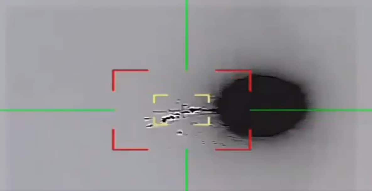 Moments after an Iranian surface to air missile strikes an Israeli/US drone Moments after an Iranian surface to air missile strikes an Israeli/US drone