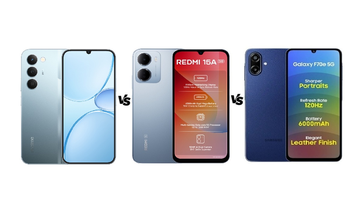 Realme Narzo 100 Lite 5G vs Redmi 15A 5G vs Samsung Galaxy F70e 5G: जानें कौन सा फोन है बेस्ट