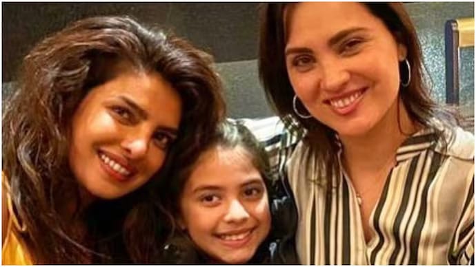 Priyanka Chopra with Lara Dutta and daughter Saira