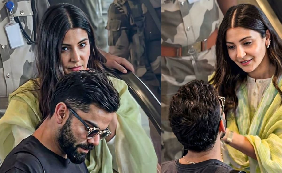 Anushka Sharma Wears Floral Cotton Suit at Delhi Airport with Virat Kohli