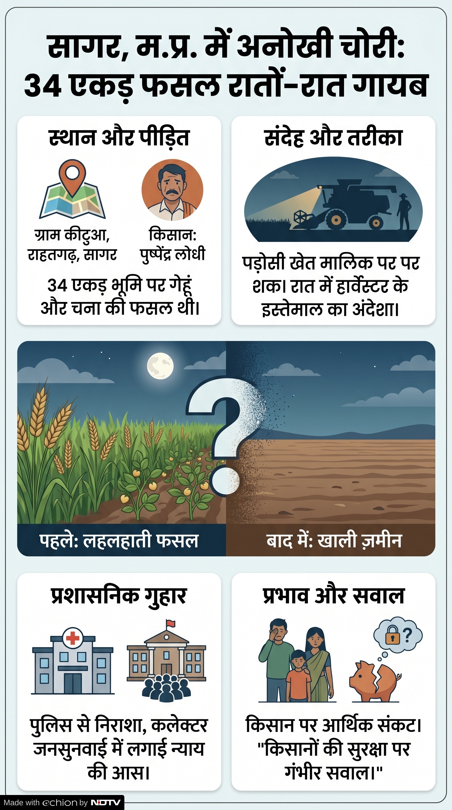 Sagar News: 34 एकड़ फसल चोरी