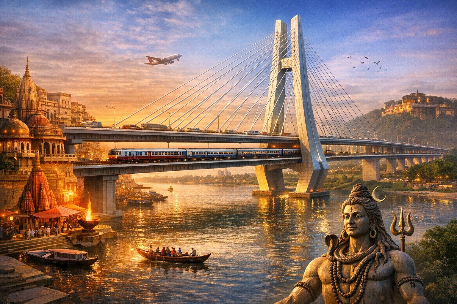 बनारस को मिलेगा सबसे चौड़ा डबल डेकर 'सिग्नेचर ब्रिज'! पीएम मोदी के आने से पहले सीएम योगी कल पहुंचेंगे काशी