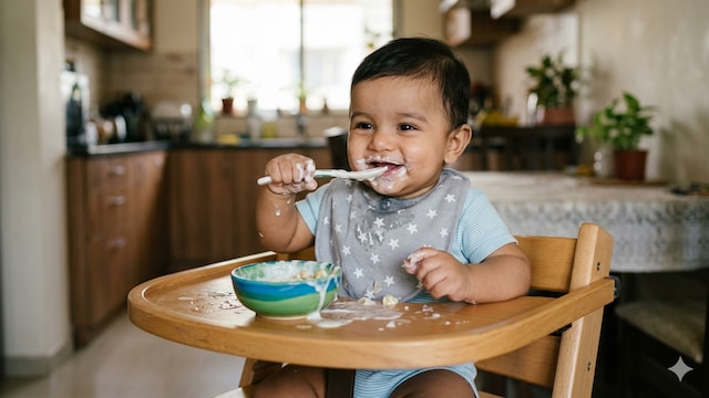 When starting solids, you can introduce various textures and flavours