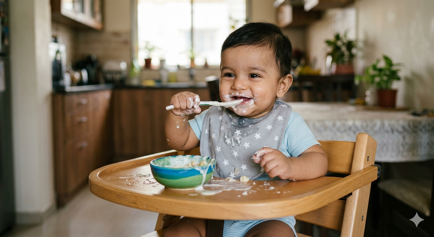 When starting solids, you can introduce various textures and flavours