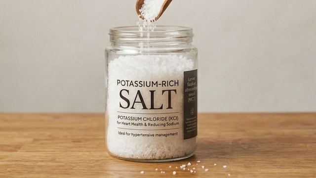 Potassium salt has the ability to reduce risk to heart disease and hypertension