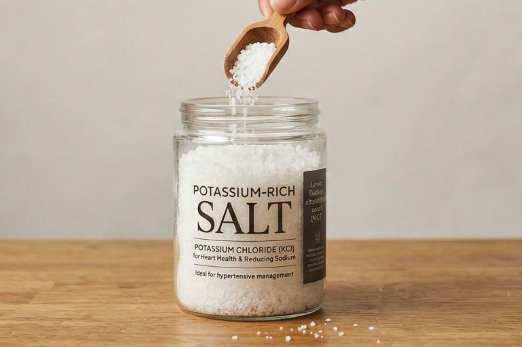 Potassium salt has the ability to reduce risk to heart disease and hypertension