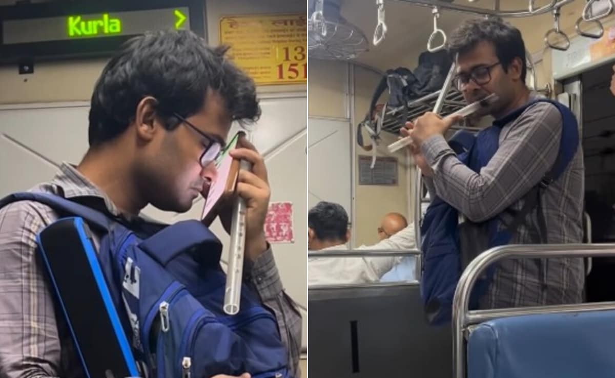 भीड़ भरी लोकल में थम गया शोर… नेत्रहीन कलाकार ने ऐसे बजाई बांसुरी, निकला सुरों का जादूगर!