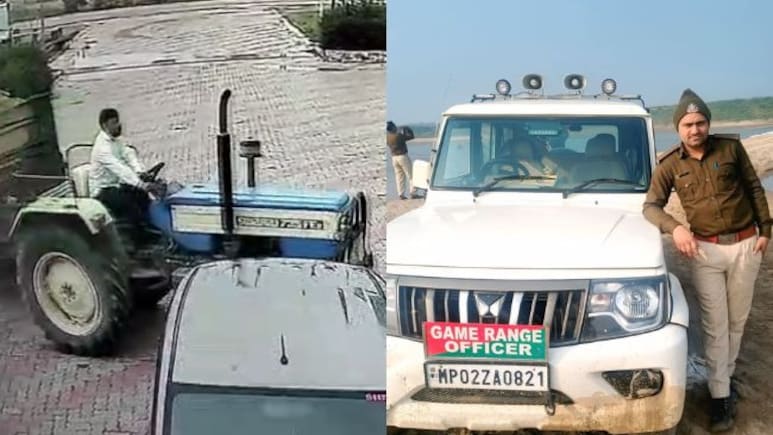 Madhya Pradesh Officer Trying To Stop Illegal Sand Mining Run Over By Tractor