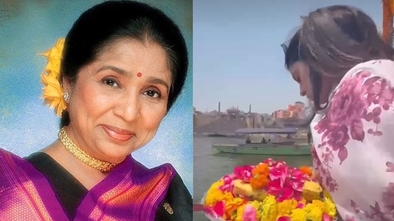 आशा भोसले की अस्थियां विसर्जित करते हुए सुबक कर रो पड़ी पोती जनाई, लोग बोले- हिम्मत रखो