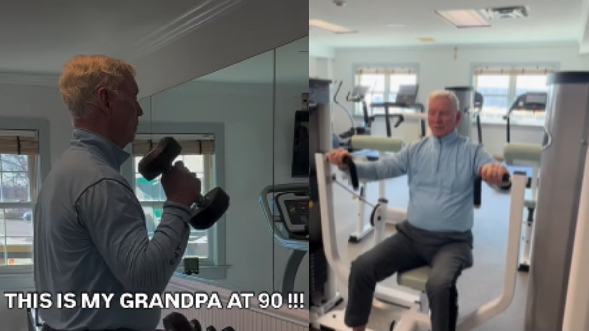 Fitness Trainer Shares Her 90-Year-Old Grandpa's Workout Routine, Internet Calls Him "Inspiration"