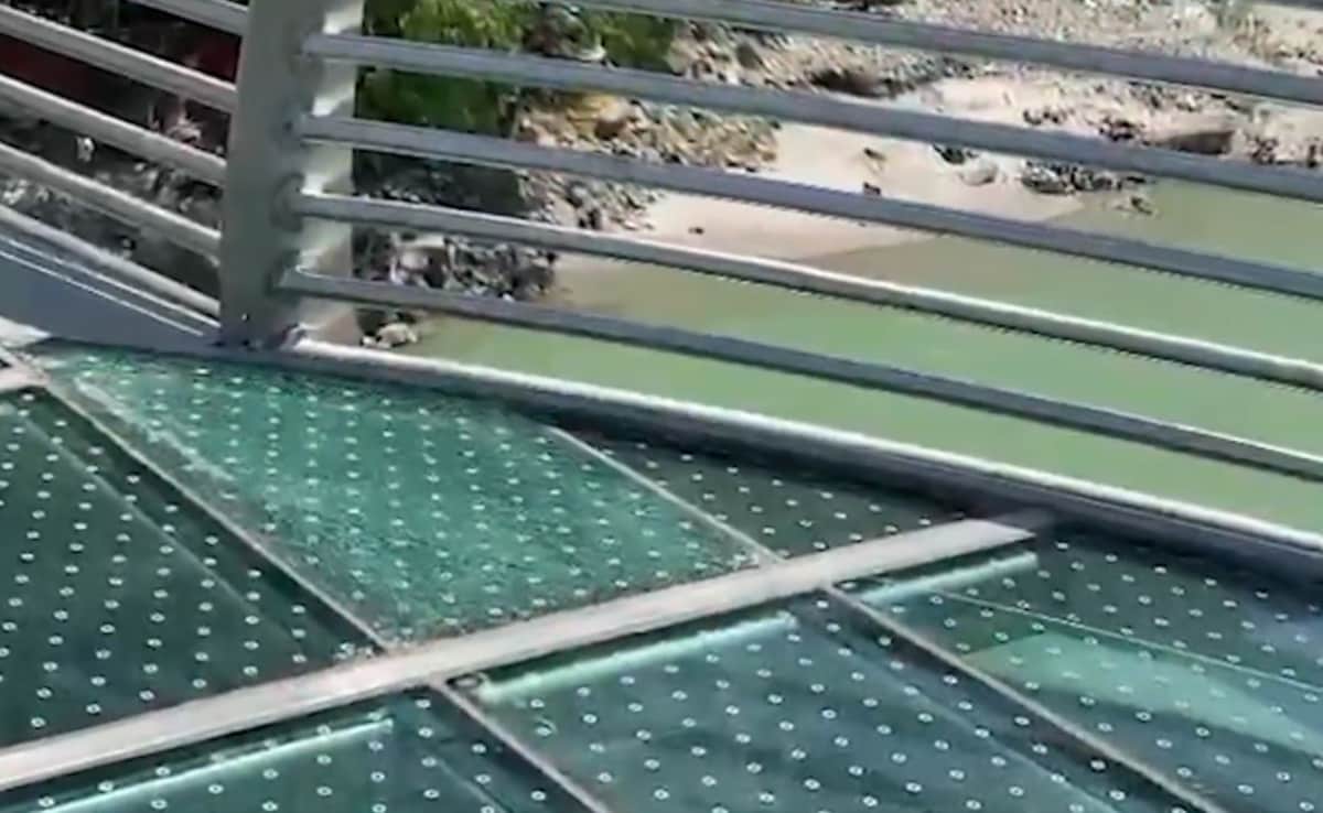 Glass Of Under-Construction 'Foot Glass Bridge' In Rishikesh Damaged