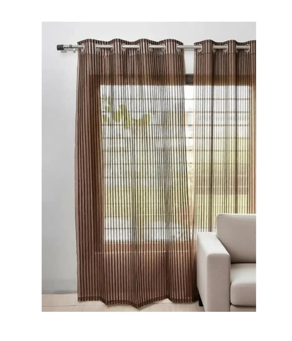 Click here to buy: STAMEN 153 cm (5ft) Window Curtain (Brown)