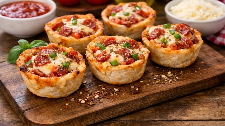 Pizza Cups Recipe: बच्चों के टिफिन में डालें हेल्दी ट्विस्ट, बनाएं टेस्टी पिज्जा कप्स