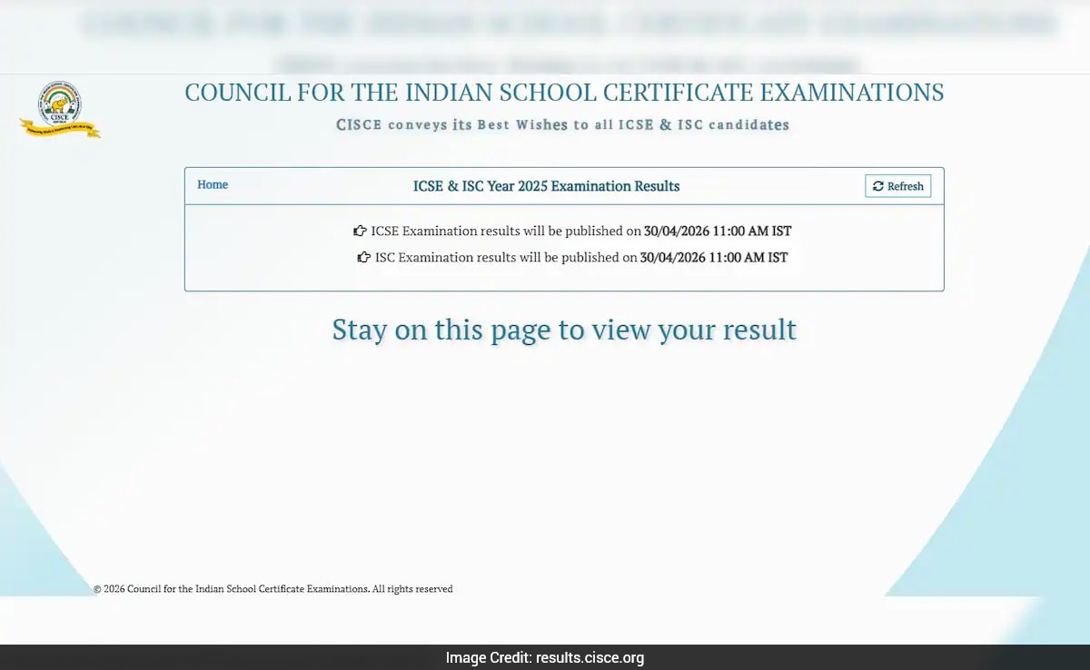 ICSE, ISC Result 2026: Class 10 and 12 Results to Be Released On April 30 At 11 AM