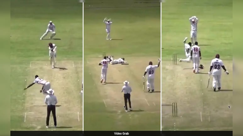 VIDEO - तेज गेंदबाज की बाउंसर से जमीन पर गिरा बल्लेबाज, गुस्से में हेलमेट को मारी लात, खतरनाक पिच के कारण मैच रद्द