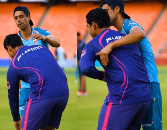 प्रणाम, नेहरा जी...वैभव सूर्यवंशी ने पैर छूकर आशीष नेहरा से लिया आशीर्वाद, GT के कोच ने ऐसे किया रिएक्ट