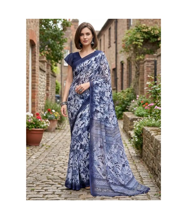Click here to buy:  Anand Sarees Ombre, Paisley, Floral Print Daily Wear Georgette Saree