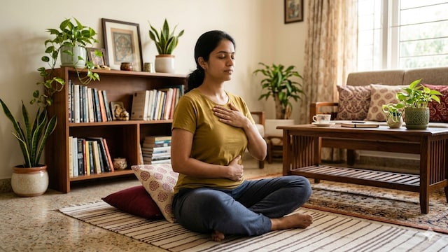 Diaphragmatic breathing can help in calming your anxiety