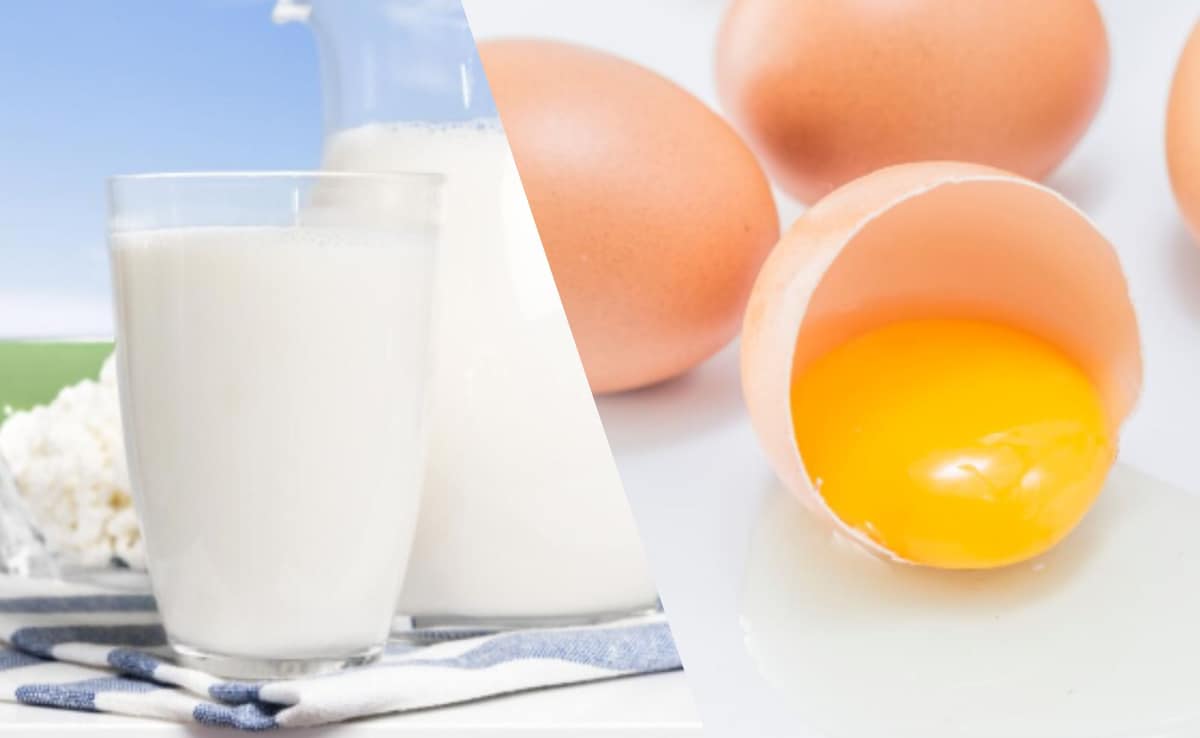 Fortified milk and egg yolks contain vitamin D