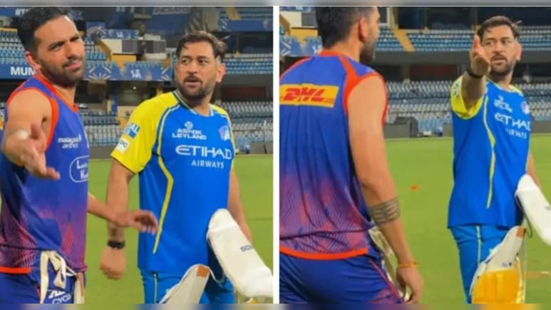 Video: भगाओ  इसे...'कैमरामैन लेकर धोनी के पैर छूने पहुंचे दीपक चहर, माही ने लगा दी फटकार