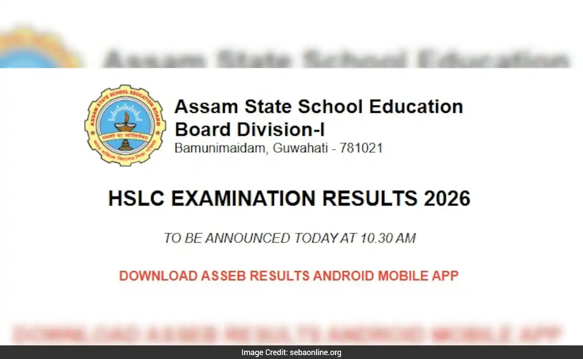 Assam HSLC Result 2026: SEBA Board Class 10 Result Out Today At 10:30 AM, Download Here
