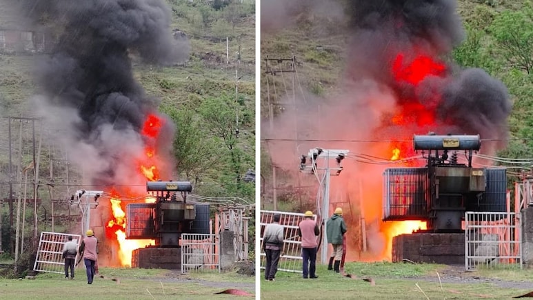 जम्मू-कश्मीर: बिजली गिरने से पुंछ में पावर ग्रिड स्टेशन में लगी भीषण आग, आसमान में दूर से दिखा धुएं का गुबार