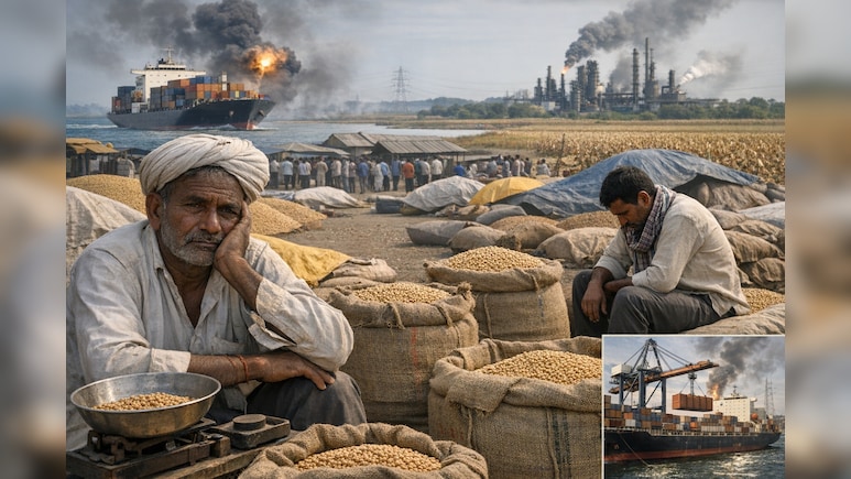 मध्य प्रदेश का 'सोयाबीन कटोरा' संकट में : पश्चिम एशिया युद्ध के चलते निर्यात 50% गिरा,भारी नुकसान में किसान