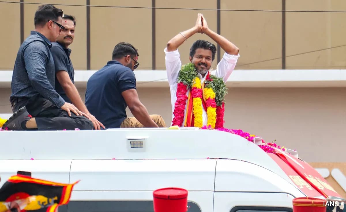 Poll Flying Squad Checks TVK Chief Vijay's Vehicle In Tamil Nadu, No Cash Found