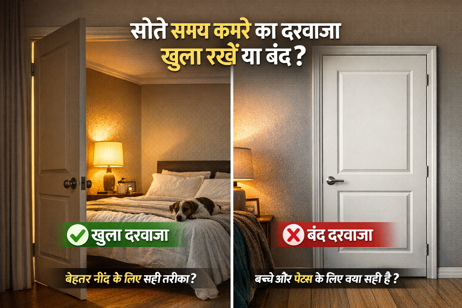 सोते समय कमरे का दरवाजा खुला रखें या बंद? जानिए सही तरीका और एक्सपर्ट्स की सलाह