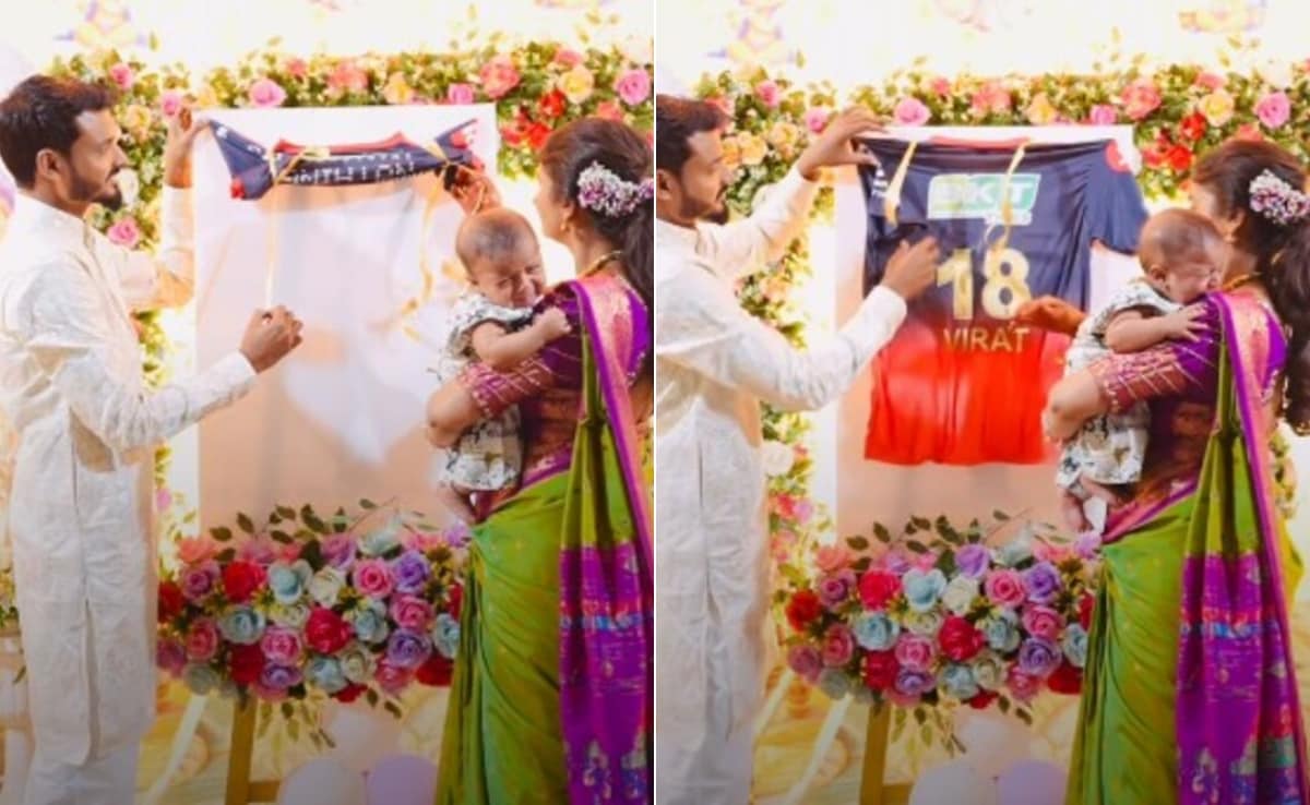 नामकरण या IPL शो? बेटे का नाम ‘विराट’ रखकर कपल ने RCB स्टाइल में किया ग्रैंड रिवील- देखें वायरल Video