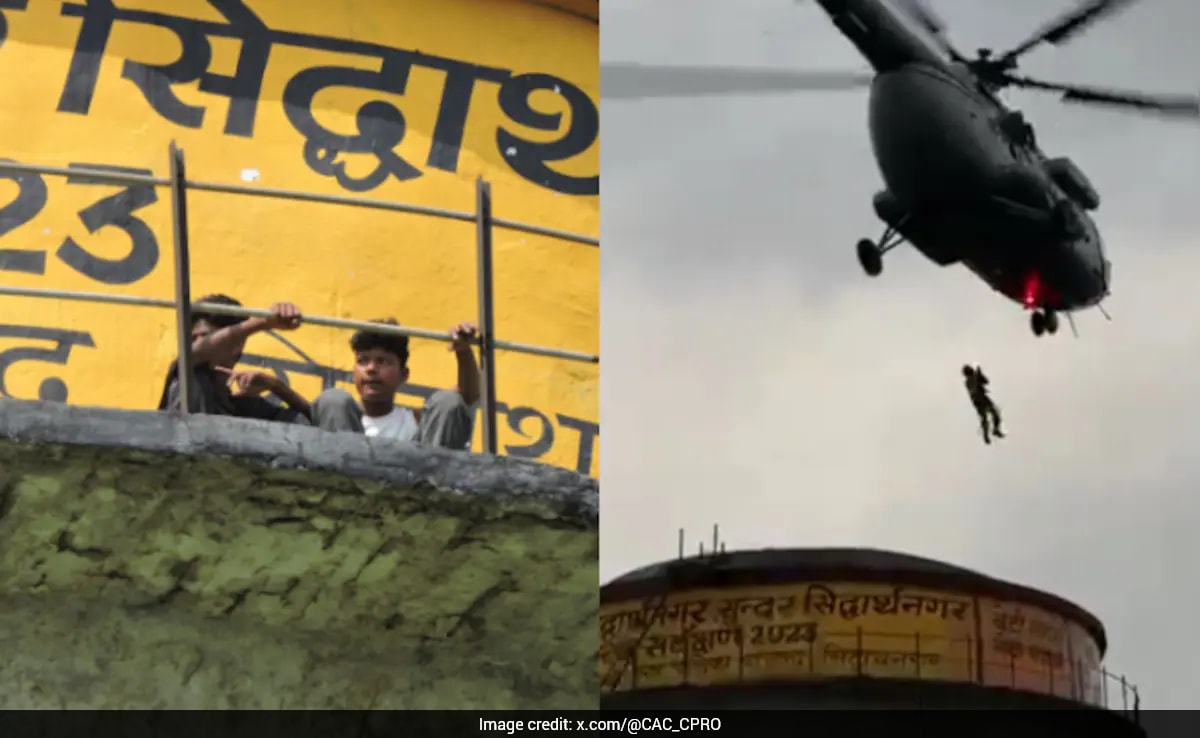 Air Force Chopper Rescues 2 UP Teens Stranded On Water Tank After 16 Hours