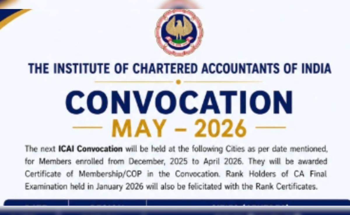 ICAI Convocation May 2026: Date, Cities, And Other Details