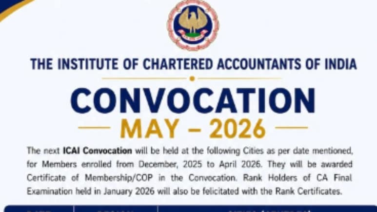 ICAI Convocation May 2026: Date, Cities, And Other Details