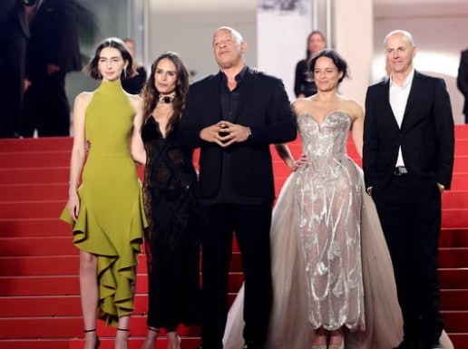 Meadow Walker, Jordana Brewster, Vin Diesel, Michelle Rodriguez, and Neal H Moritz at the The Fast And The Furious midnight screening at the 79th annual Cannes Film Festival 