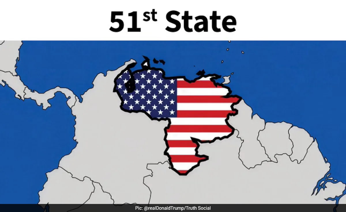 Trump Posts Graphic Of Venezuela As 51st US State