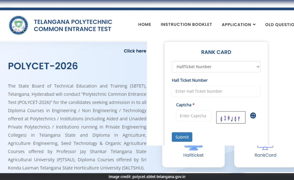 Telangana Polytechnic Entrance Test Rank Card Out; Direct Download Link Here
