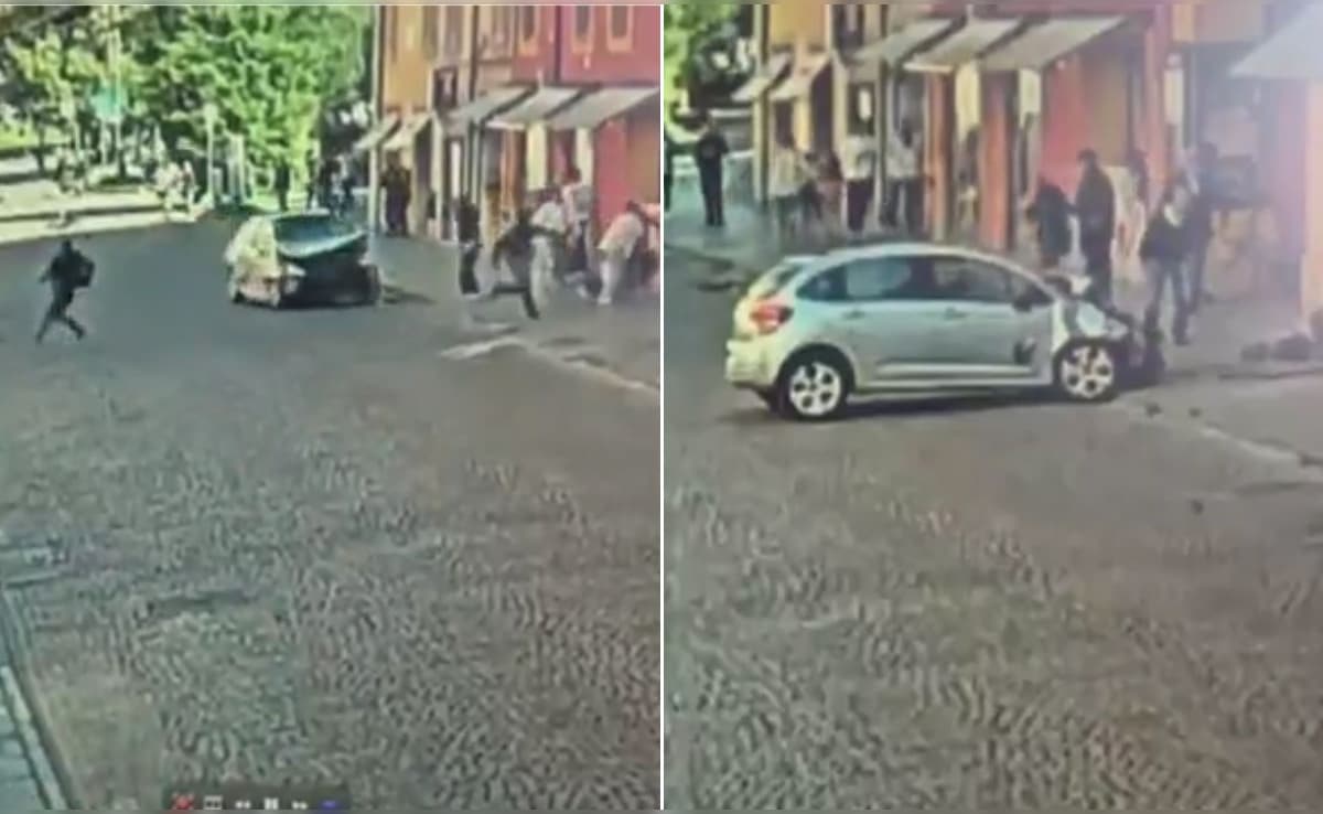 On Camera, Man Drives Into Pedestrians, Then Chases People With Knife In Italy