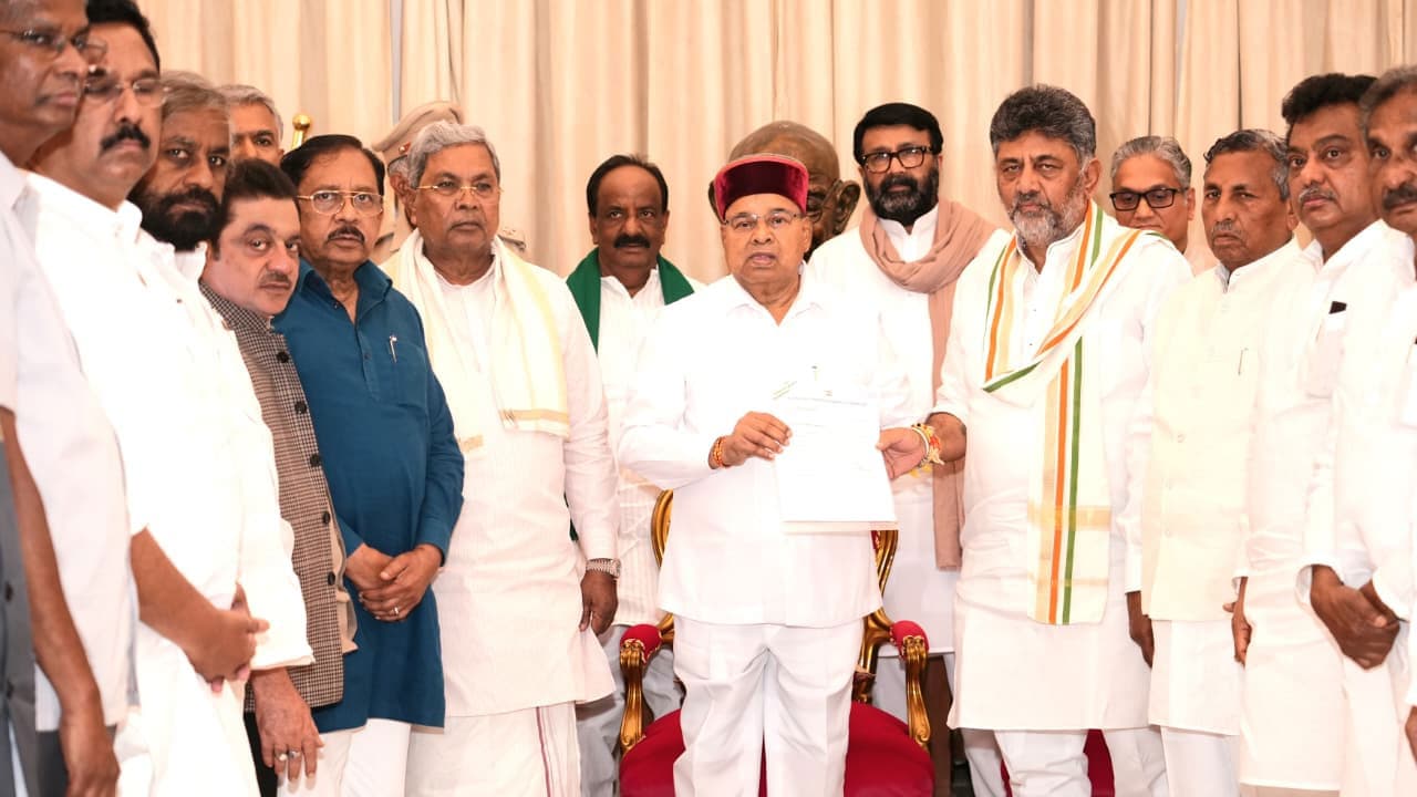 DK Shivakumar Meets Governor, Stakes Claim As Chief Minister
