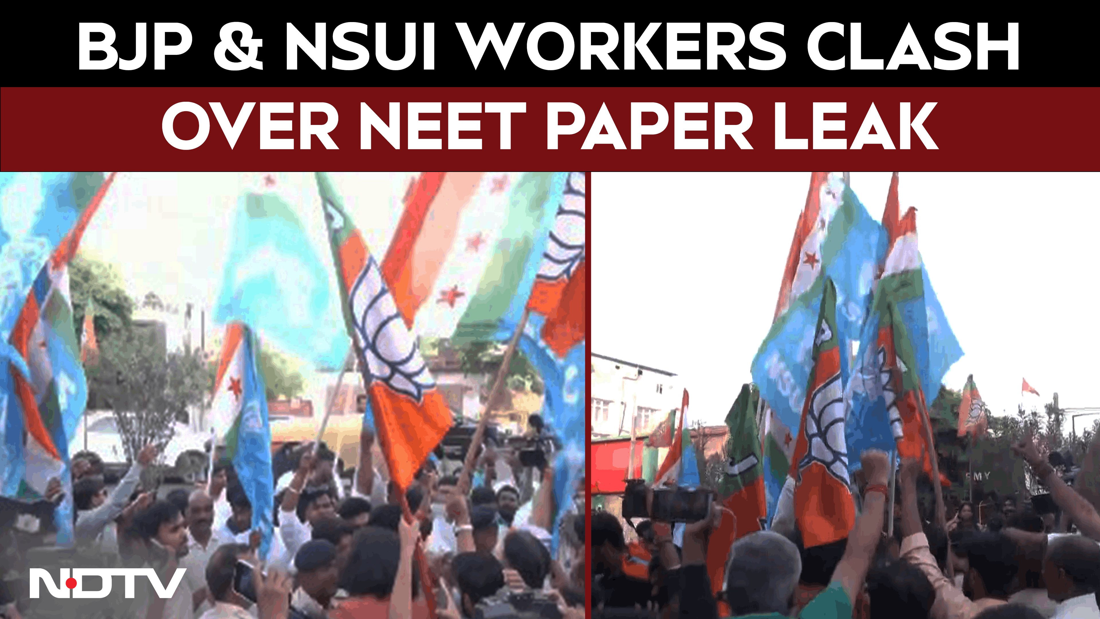 NEET Exam Leak | Clash Erupt Between BJP Youth Morcha, NSUI Workers Over NEET Paper Leak