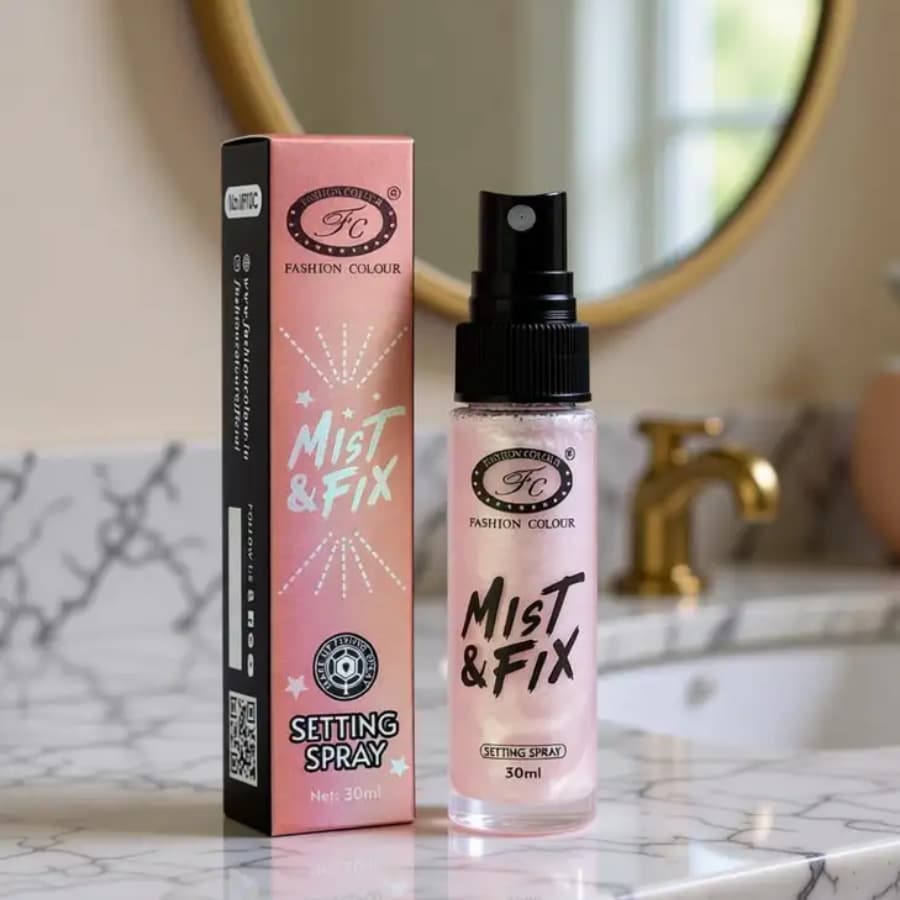 Click to buy Fashion Colour Mist & Fix Setting Spray-Waterproof Long-Lasting Makeup Hydrating & Illuminating Primer - 30 ml (Pink) 