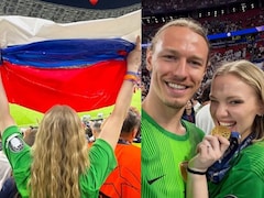 PSG Stars Wife Bypasses Stadium Ban With Plastic Bag Russian Flag During UCL Final