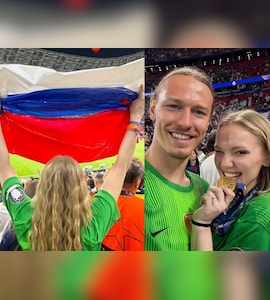 PSG Stars Wife Bypasses Stadium Ban With Plastic Bag Russian Flag During UCL Final