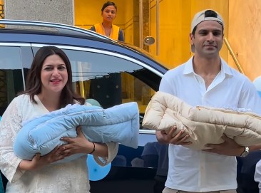 दिव्यांका त्रिपाठी-विवेक दहिया का ट्विंस के साथ हुआ जोरदार वेलकम, वॉचमैन को दिखाई बेटे की झलक, फैंस कर रहे तारीफ