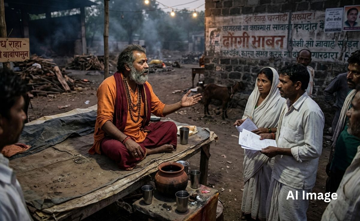 नासिक में एक और ढोंगी बाबा,  श्मशान में पशु बलि देकर पिलाता था शराब, मौत का डर दिखाकर हड़पे लाखों रुपये