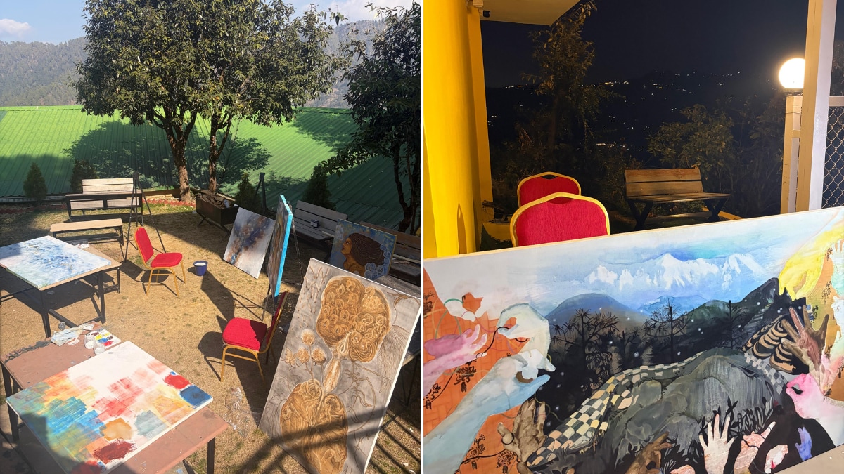 The entire property was full of work-in-progress paintings during the residency
