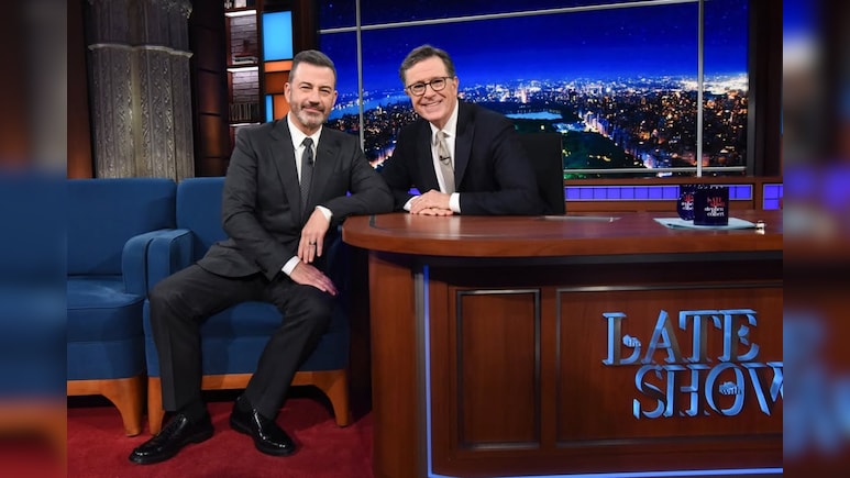 Jimmy Kimmel Slams CBS While Honouring Stephen Colbert&rsquo;s Final Late Show
